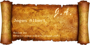 Jeges Albert névjegykártya