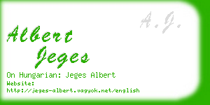 albert jeges business card